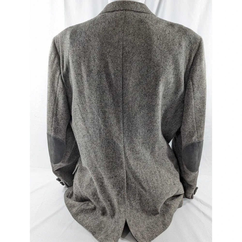 46L Farah Elbow Patch Mens Wool Tweed‎ Ranch Western 2 Button Blazer Sport Coat
